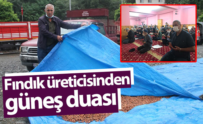 Giresun'da fındık üreticisinden güneş duası