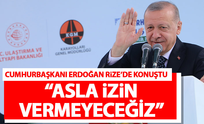 Cumhurbaşkanı Erdoğan Rize'de konuştu: Bölünmeye asla fırsat vermeyeceğiz