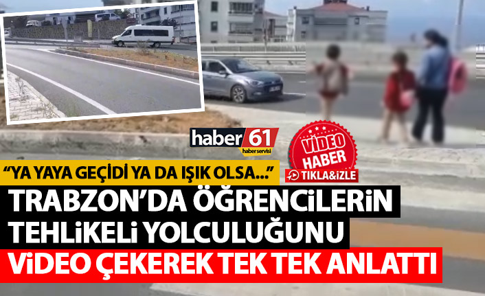 Trabzon’da veliler öğrencilerin tehlikeli yolculuğuna böyle dikkat çekti