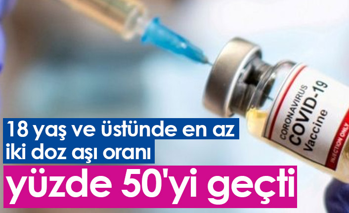 18 yaş ve üstünde en az iki doz aşı oranı yüzde 50'yi geçti