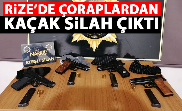 Rize'de tabancaları çoraplara saklamışlar! Polis el koydu