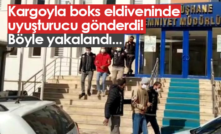 Kargoyla boks eldiveninde uyuşturucu gönderdi!