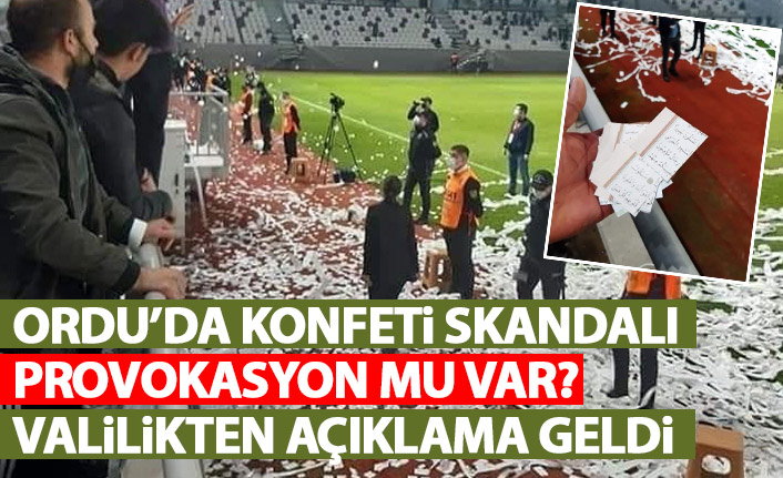 Ordu'da konfeti skandalı! Kur’an-ı Kerim sayfaları yırtılıp sahaya atıldı