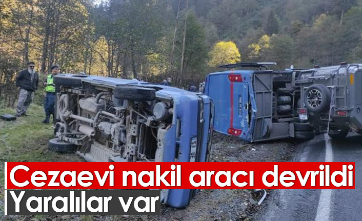 Cezaevi nakil aracı kaza yapan kamyonete çarptı: 6 yaralı