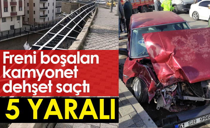 Kamyonet dehşet saçtı! Önce otomobile sonra yayalara çarptı...