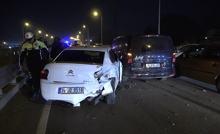 Samsun'da 200 metre içinde 14 araçlı 5 kaza