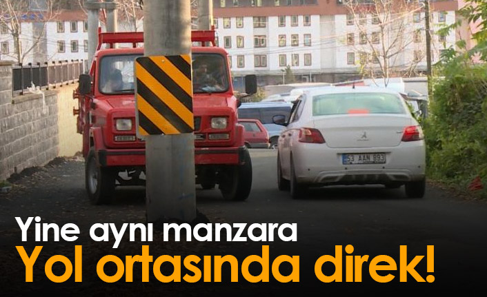 Yol ortasında direk