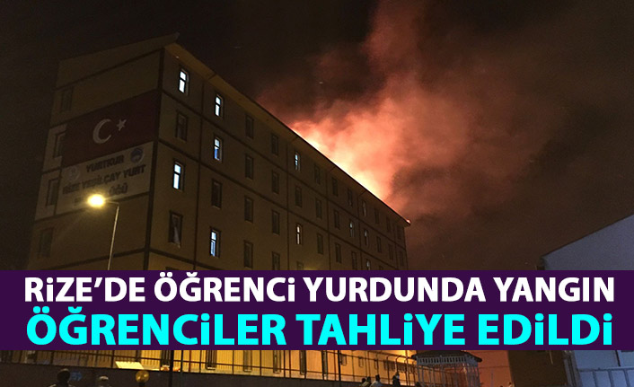 Rize'de öğrenci yurdunda yangın! Öğrenciler tahliye edildi