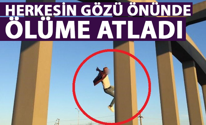 Köprüden ölüme atladı! O anlar kamerada