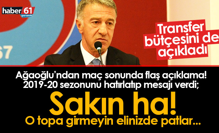 Ağaoğlu'ndan sert uyarı:  Sakın ha, o topa girmeyin elinizde patlar!