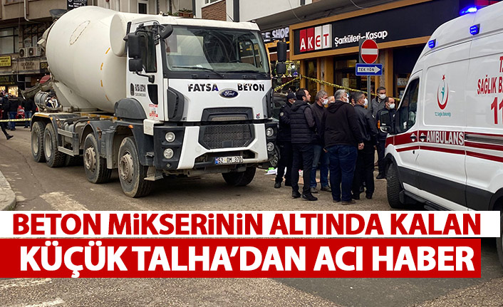 Beton mikserinin altında kalan küçük Talha'dan kötü haber