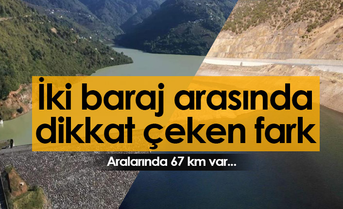 Aralarında 67 km mesafe olan iki barajın su seviyeleri şaşırtıyor