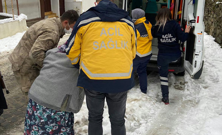 Giresun'da yaşlı kadın rahatsızlanınca ekipler seferber oldu