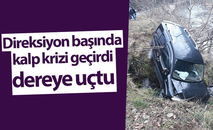 Giresun'da kaza! Direksiyonda kalp krizi geçirdi dereye uçtu