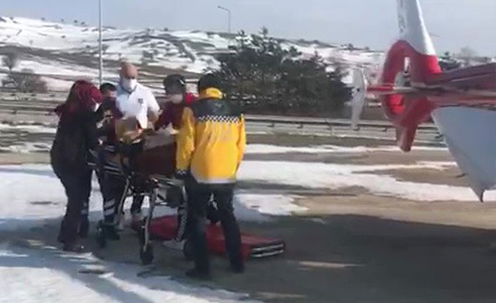 Felç geçiren hastanın yardımına ambulans helikopter yetişti