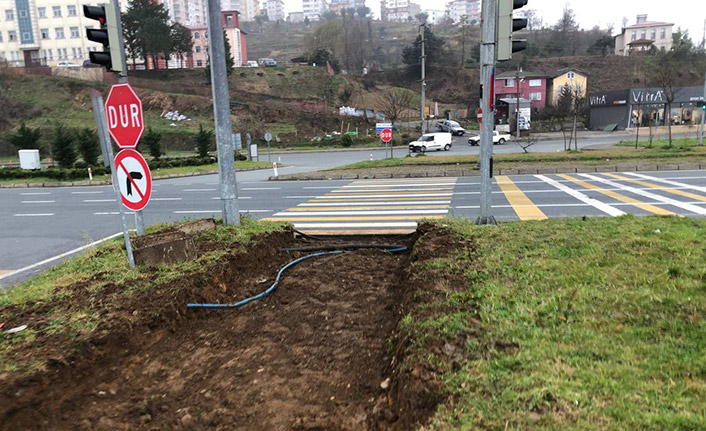 Rize'de orta refüjde biten yaya geçidi için çalışma başlatıldı