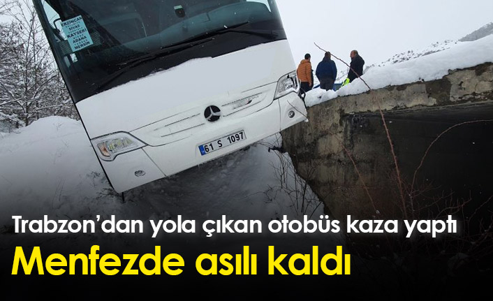 Trabzon'dan yola çıkan otobüs Gümüşhane'de kaza yaptı