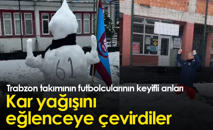 Ofsporlu futbolcular kar yağışını eğlenceye çevirdi