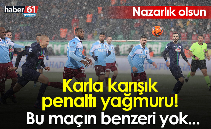 Karla karışık penaltı yağmuru! Trabzonspor Rize'ye yenildi...