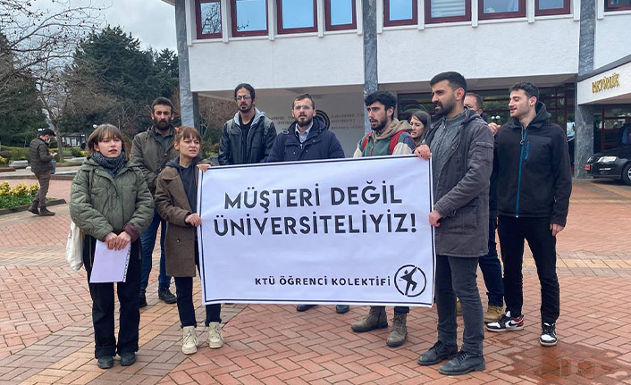 KTÜ’de öğrenciler yemekhane ücretlerini protesto ettiler