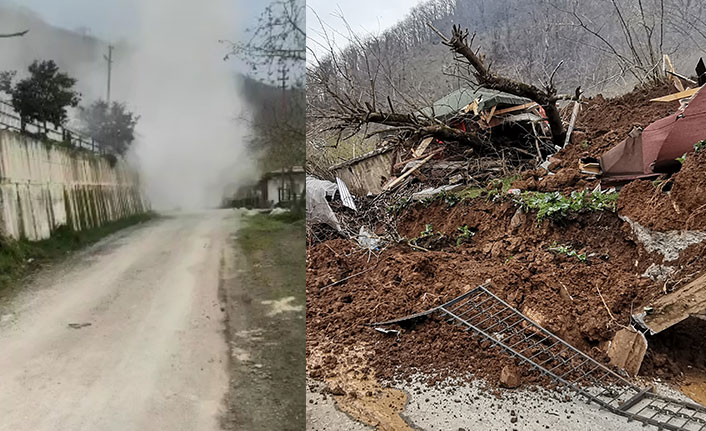 Ordu'da korku dolu anlar! 4 yaşındaki çocukla heyelandan saniyelerle kurtuldu