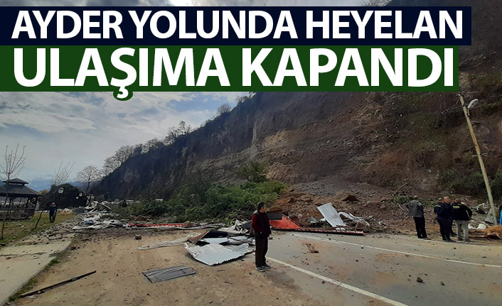 Ayder yolunda heyelan! Ulaşıma kapandı