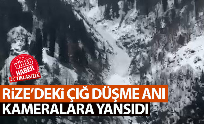 Ayder'de çığ düşme anı kamerada