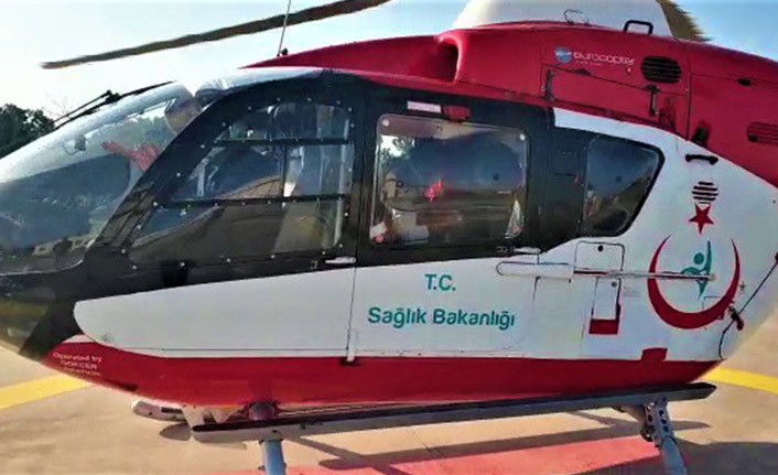 Damarı tıkanan hastaya Trabzon'dan helikopter ile gönderildi