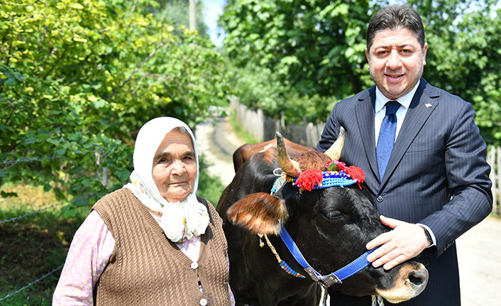 İneği ölen 91 yaşındaki kadına yenisi hediye edildi