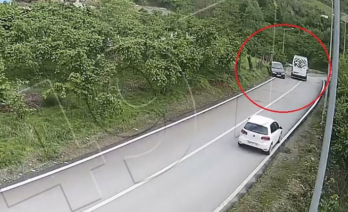 Ordu’daki trafik kazaları kamerada