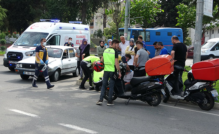 Ordu'da motosikletle otomobil çarpıştı 1 yaralı