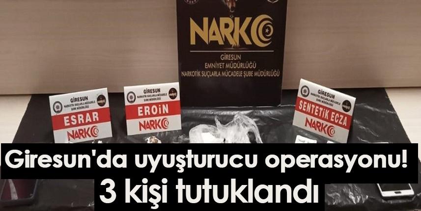 Giresun'da uyuşturucu operasyonu! 3 kişi tutuklandı. 28 Eylül 2022