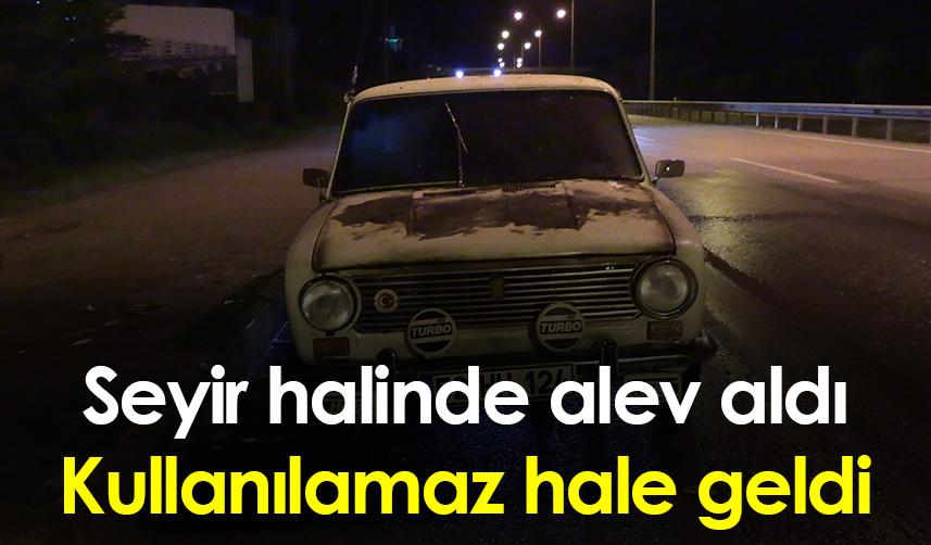 Ordu'da seyir halindeki otomobil yandı!