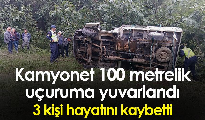 Gümüşhane'de kamyonet 100 metrelik uçuruma yuvarlandı - 19 Ekim 2022