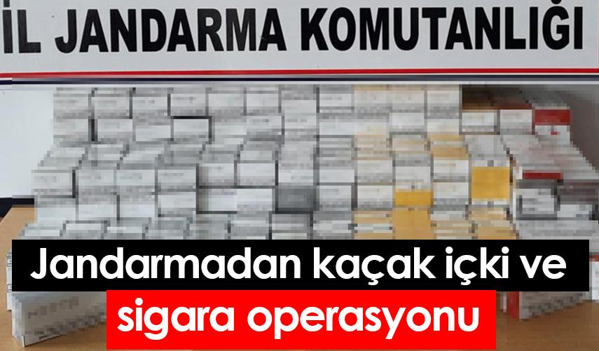 Rize'de jandarmadan kaçak içki ve sigara operasyonu