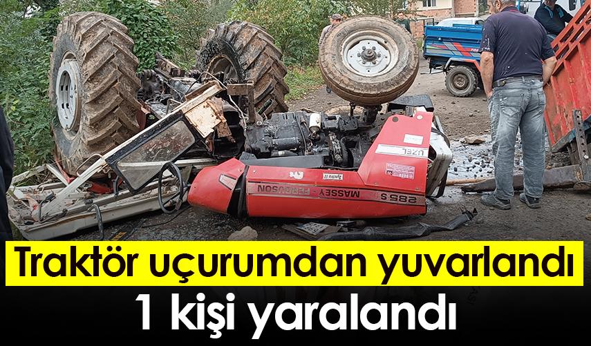 Ordu'da traktör uçurumdan yuvarlandı: 1 yaralı