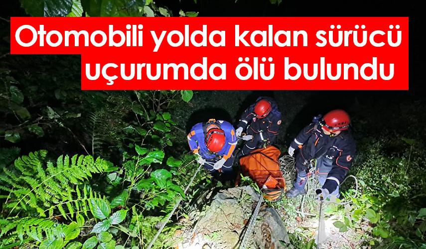 Otomobili yolda kalan sürücü uçurumda ölü bulundu