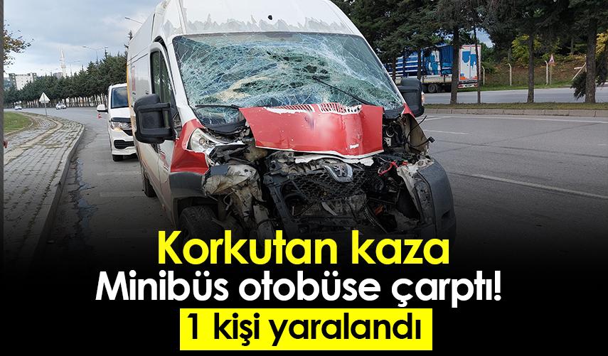 Samsun'da minibüs otobüse çarptı! 1 kişi yaralandı