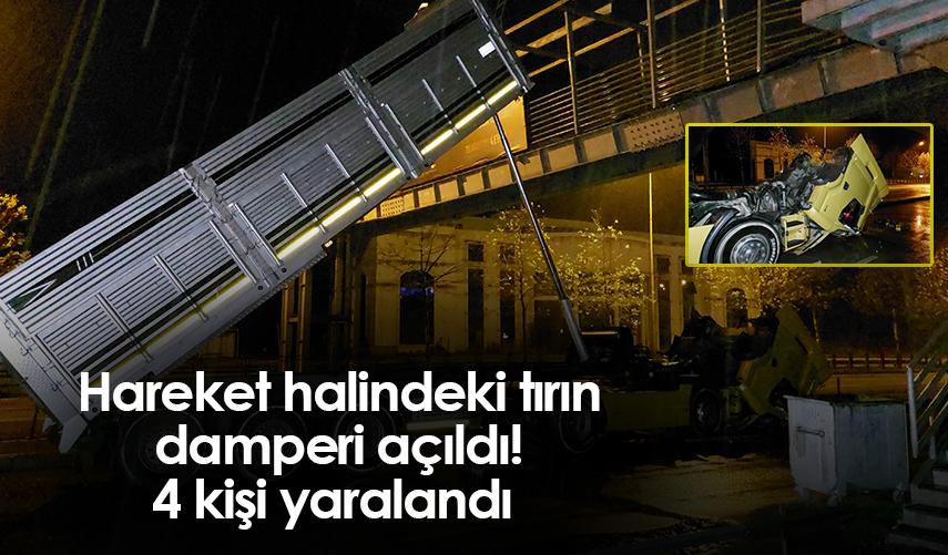 Samsun'da hareket halindeki tırın damperi açıldı! 4 yaralı