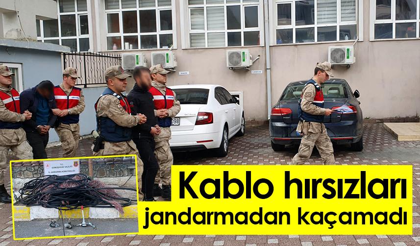 Gümüşhane'de kablo hırsızları jandarmadan kaçamadı