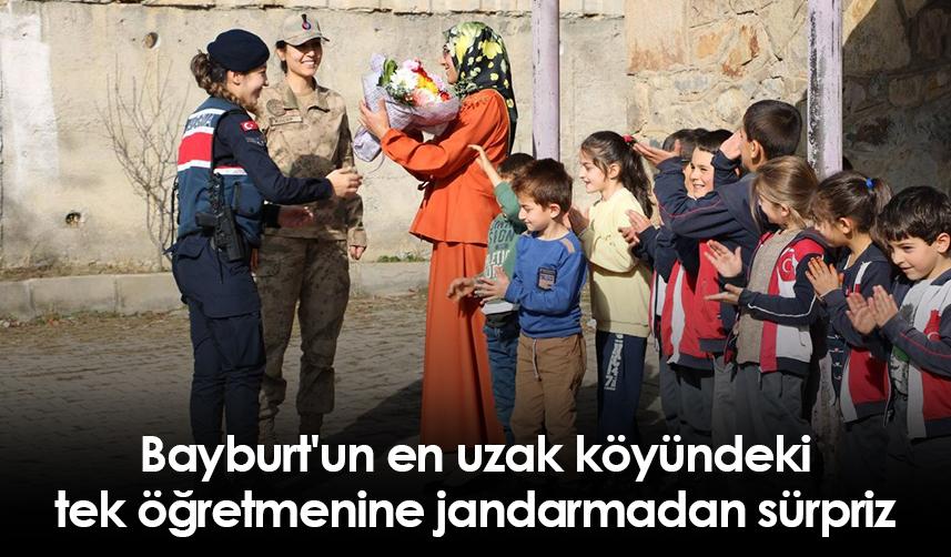 Bayburt'un en uzak köyündeki tek öğretmenine jandarmadan sürpriz