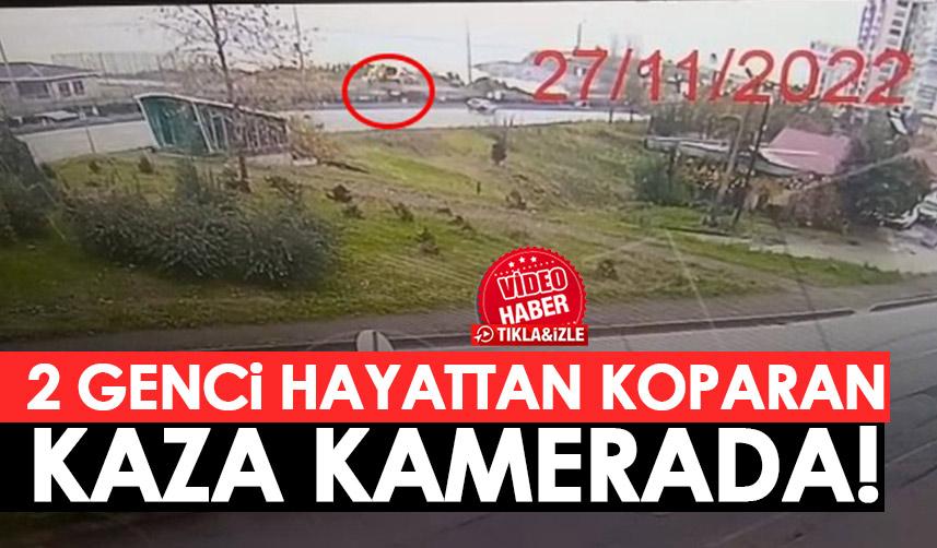 Rize'de 2 gencin öldüğü kaza kamerada!