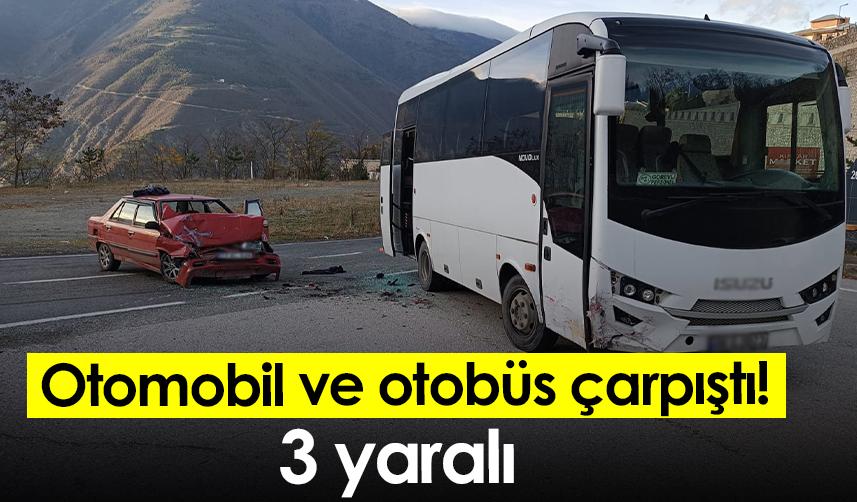 Artvin'de otomobil ve otobüs çarpıştı! 3 yaralı