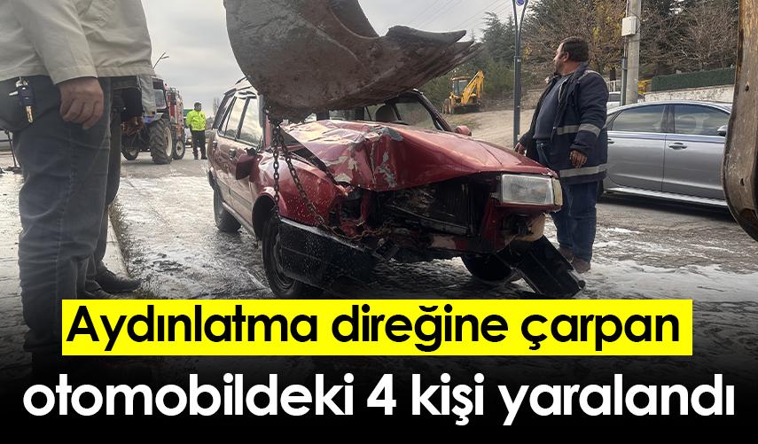 Giresun'da aydınlatma direğine çarpan otomobildeki 4 kişi yaralandı