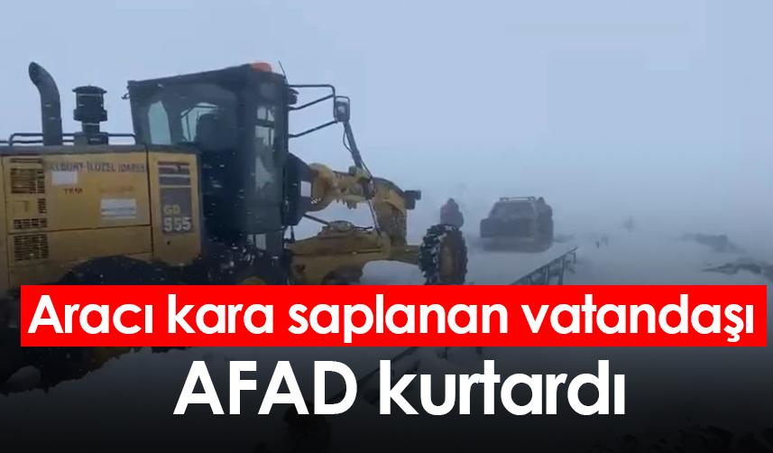 Aracı kara saplanan vatandaşı AFAD kurtardı