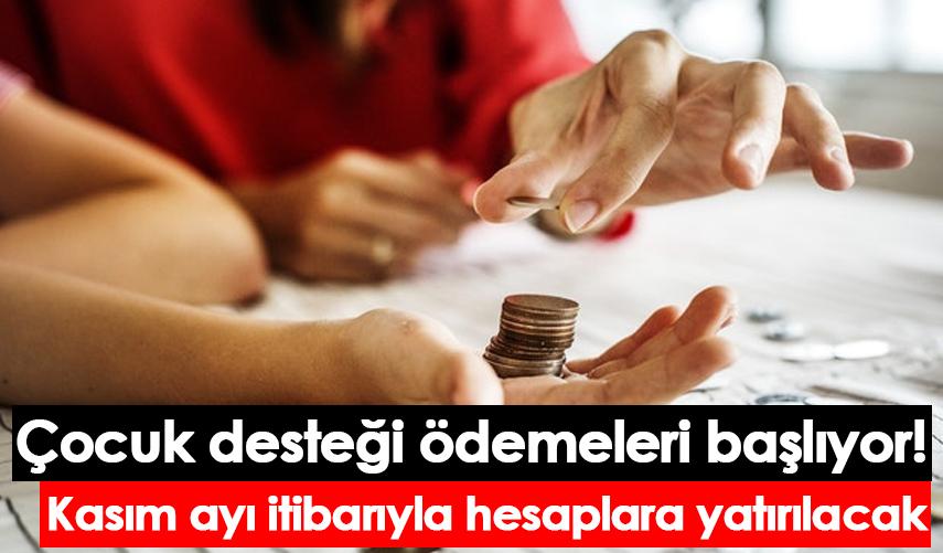 Çocuk desteği ödemeleri başlıyor!