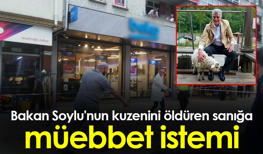 Trabzon'da Bakan Soylu'nun kuzenini öldüren sanığa müebbet istemi