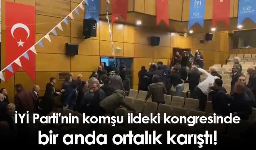 İYİ Parti'nin komşu ildeki kongresinde bir anda ortalık karıştı!