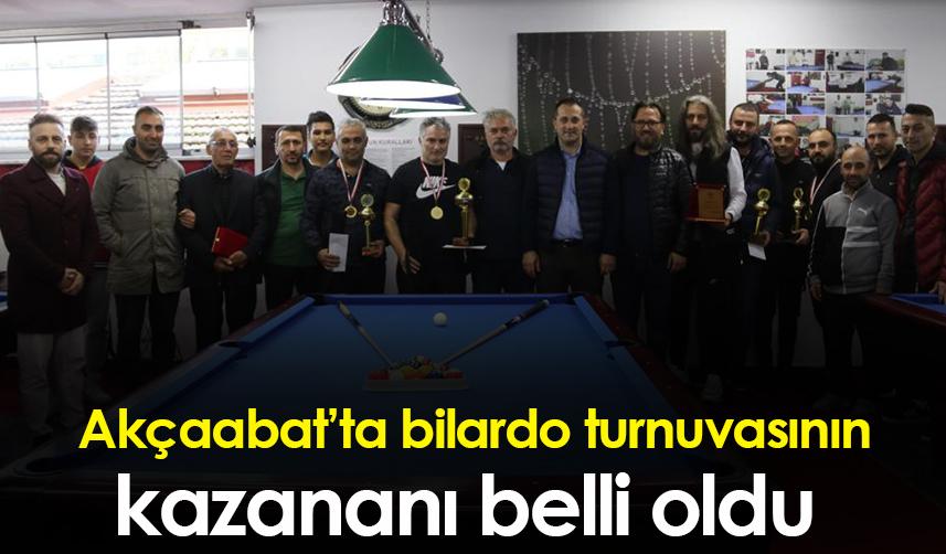 Akçaabat’ta bilardo turnuvasının kazananı belli oldu