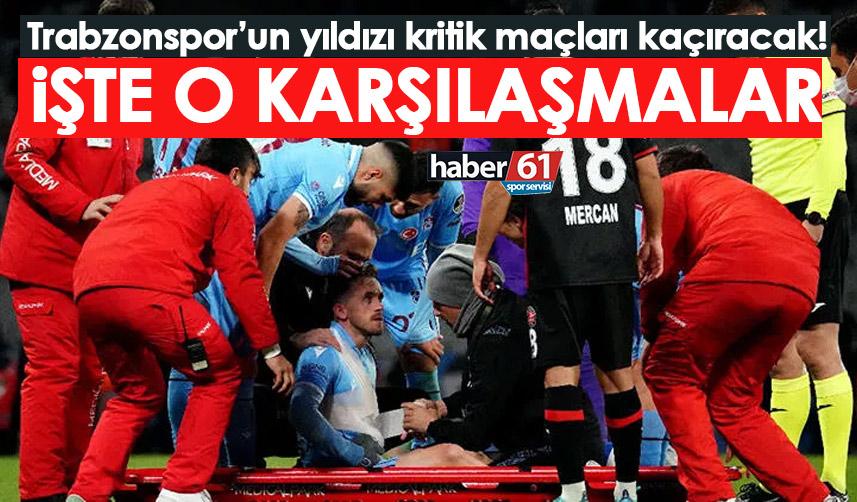 Trabzonspor’un yıldızı kritik maçları kaçıracak! En az 10 karşılaşma